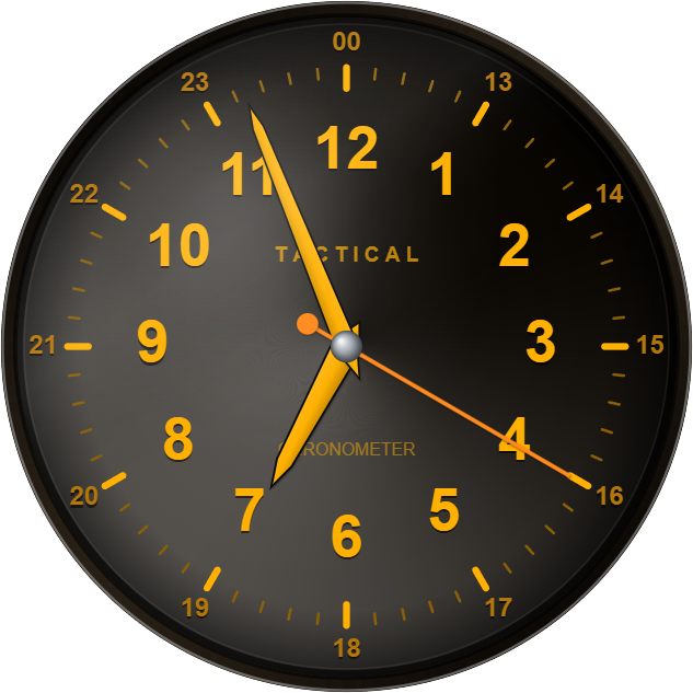 Chronometer in the Amber CRT theme