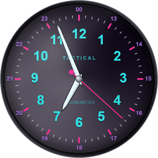 Chronometer in the Miami Glow theme